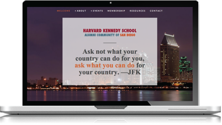Harvard Kennedy School Alumni Community of San Diego Website Design